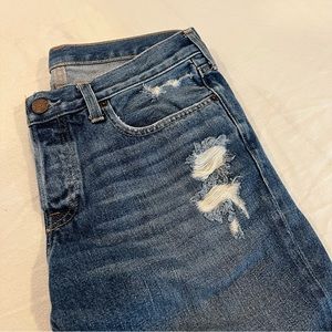 Hollister Mens 32X34 Distressed Skinny Jeans Blue Denim Button Fly